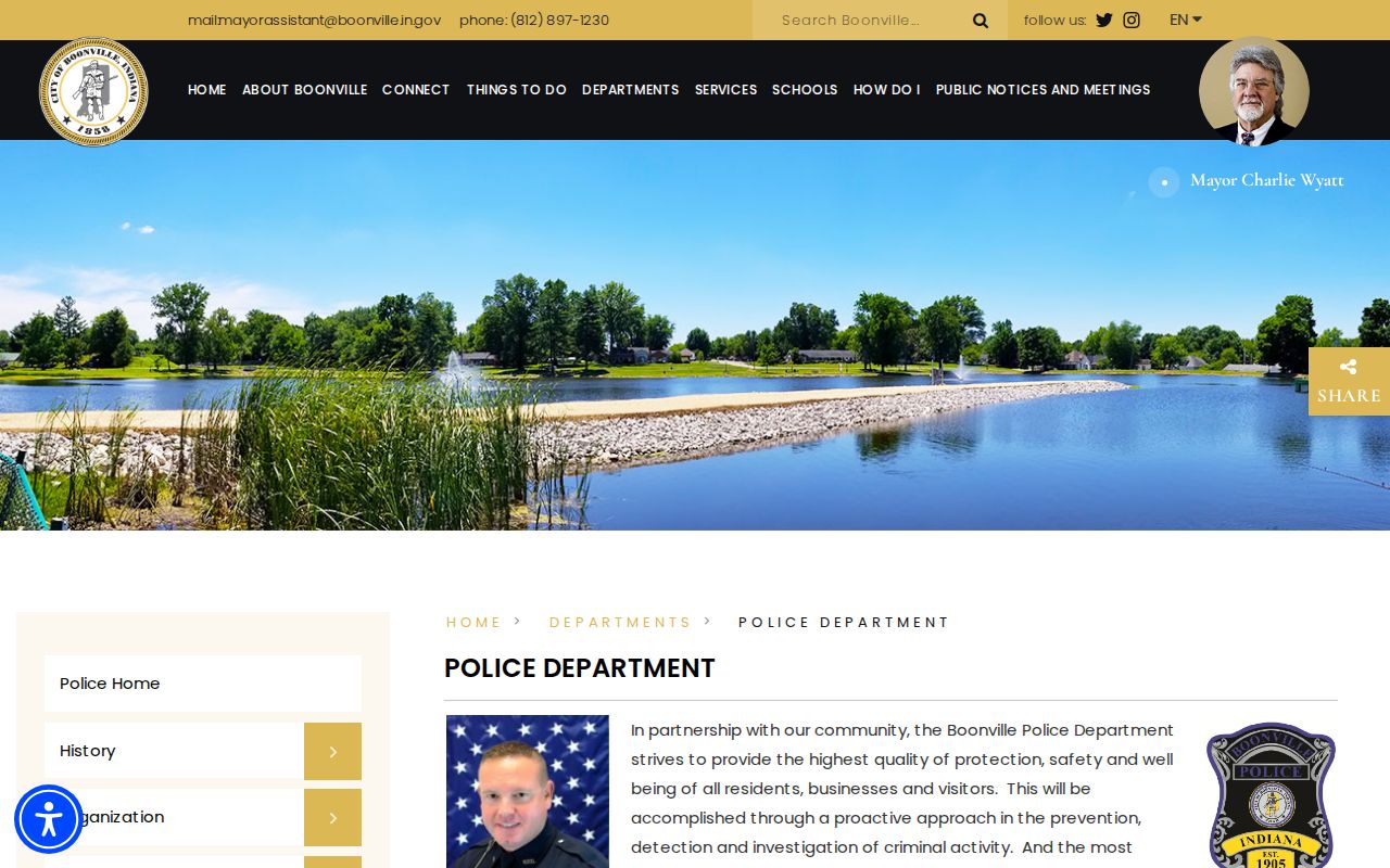 Boonville Police route for a Warrick County warrant search