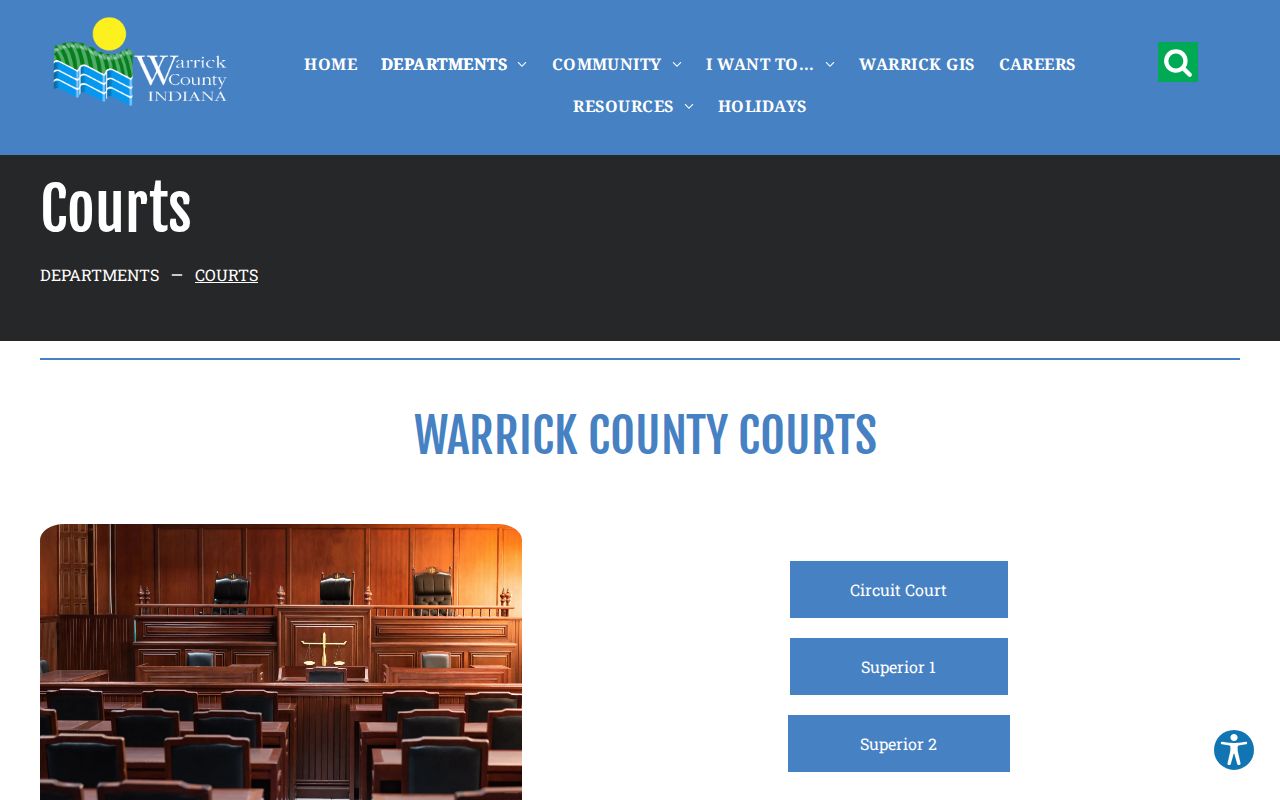 Warrick County official courts directory listing